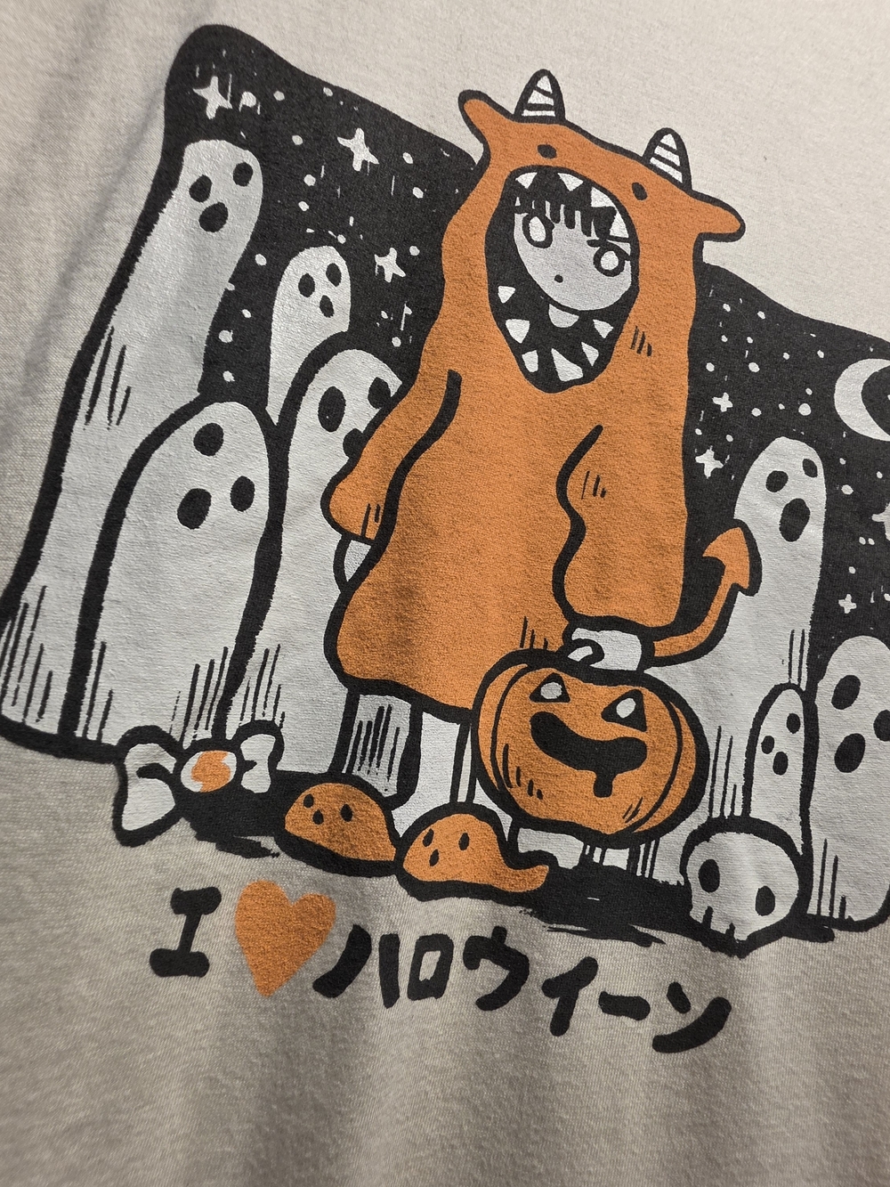 I❤️Halloween Graphic Tee - Cream & Orange - Picture 3 of 8